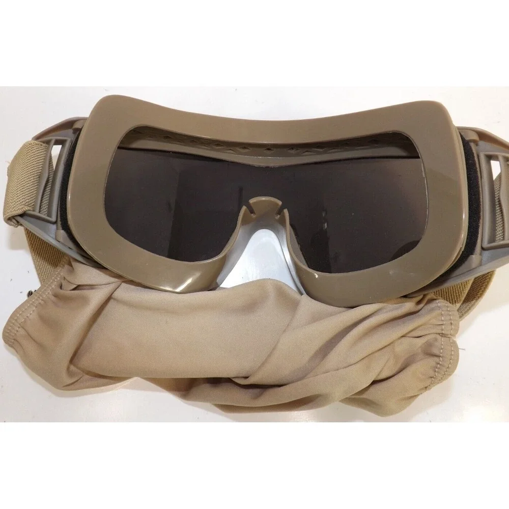 Tactical Windproof dark shade Coyote brown Airsoft adjustable safety goggles